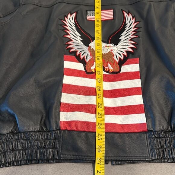 USA Leather Bomber Eagle Jacket - Picture 12 of 12